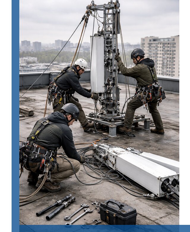 Демонтаж антенн на крыше зданий в Азове с гарантией