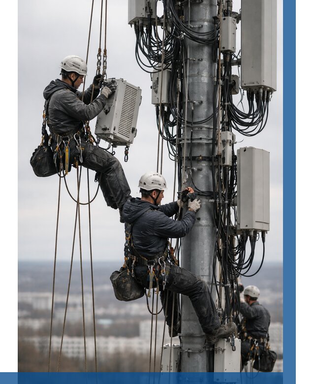 Монтаж оборудования связи на мачте в Азове от 7702 р. | ВЫСОТНИК-Азв