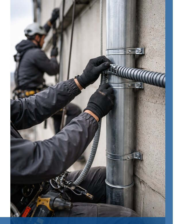 Монтаж гофры для кабеля в Азове от 308 р. | ВЫСОТНИК-Азв