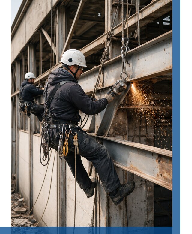 Демонтаж металлоконструкций на высоте в Азове от 6675р. |ВЫСОТНИК-Азв