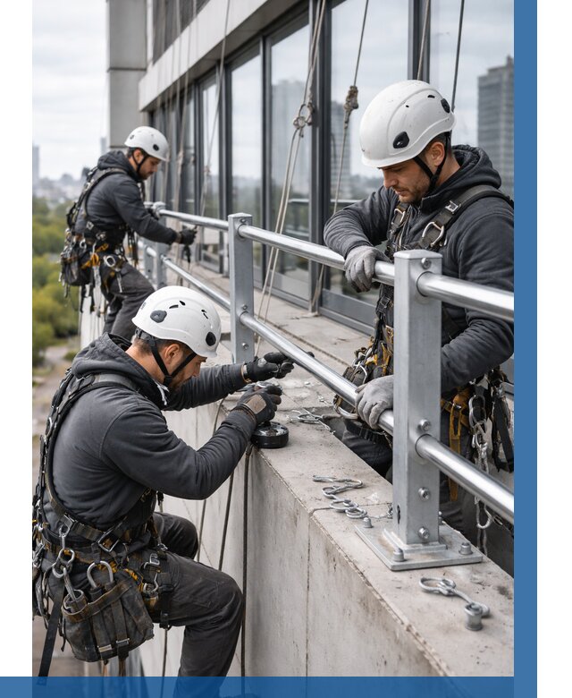 Монтаж ограждений на высоте в Азове, от 1232 р. | ВЫСОТНИК-Азв