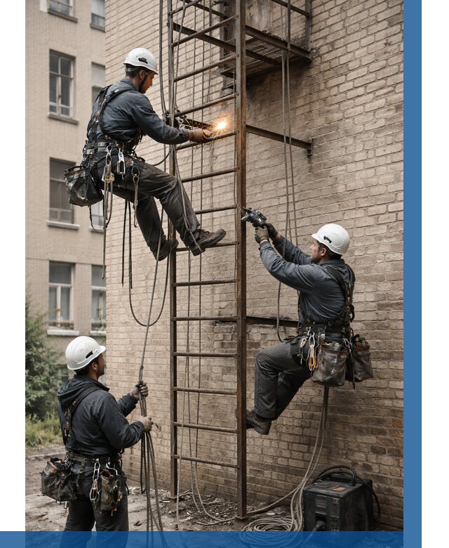 Ремонт пожарной лестницы в Азове от 7702 р. | ВЫСОТНИК-Азв