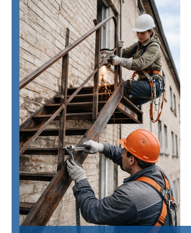 Ремонт и восстановление пожарных лестниц с выездом в Азове