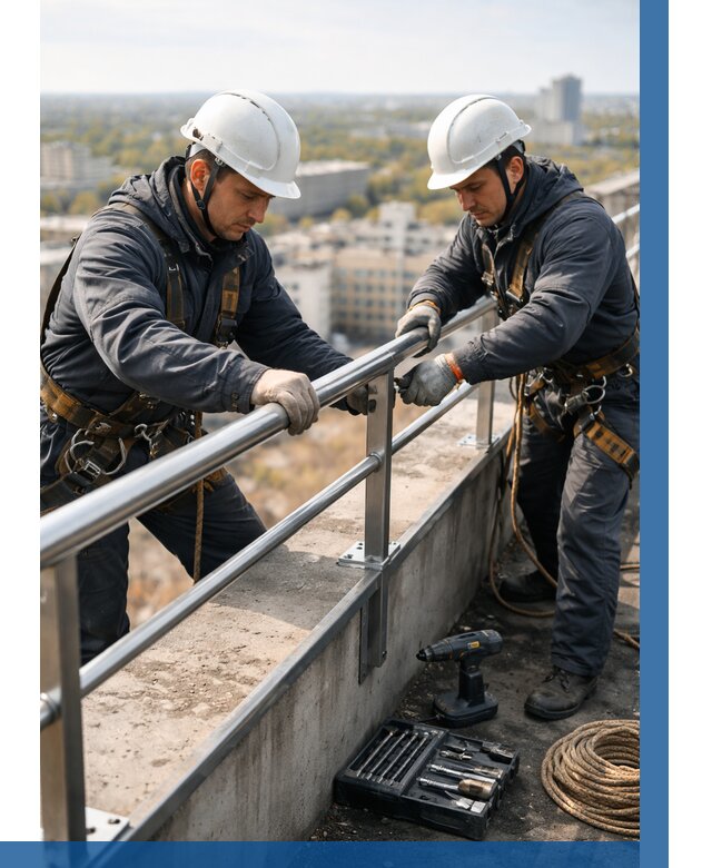 Монтаж перил на высоте в Азове от 2567 р. | ВЫСОТНИК-Азв