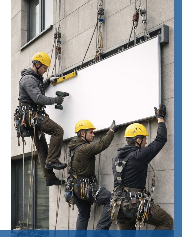 Монтаж рекламной вывески в Азове от 8215 р. | ВЫСОТНИК-Азв