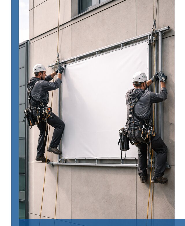 Монтаж наружной рекламной вывески в Азове под ключ