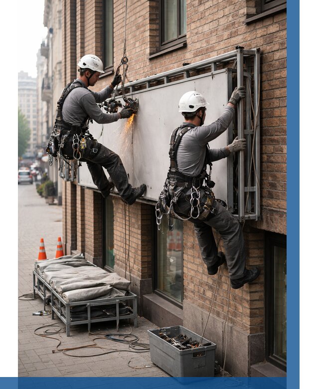 Демонтаж рекламной вывески в Азове от 6675 р. | ВЫСОТНИК-Азв