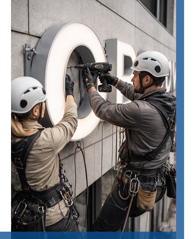 Монтаж световых букв в Азове от 3081 р. под ключ ВЫСОТНИК-Азв