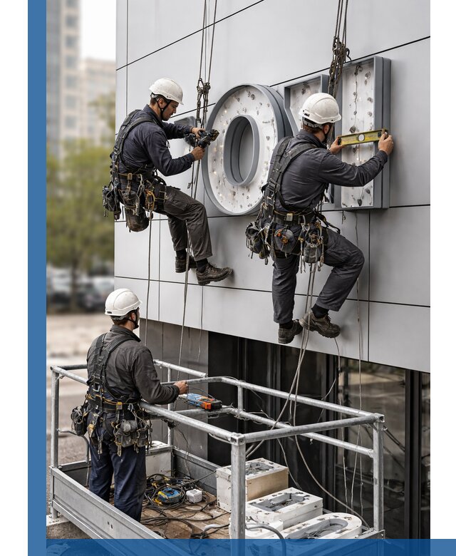 Профессиональный монтаж световых букв в Азове под ключ