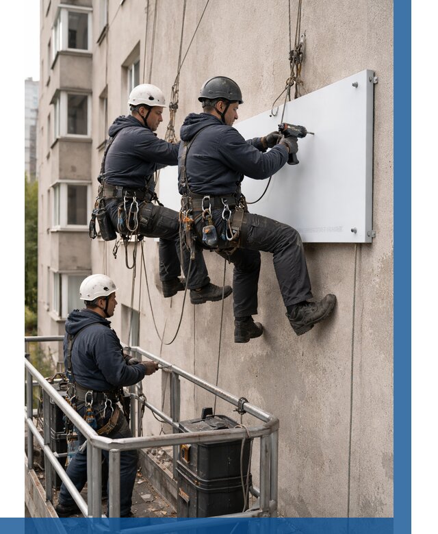 Монтаж табличек и указателей в Азове от 3594 р. | ВЫСОТНИК-Азв