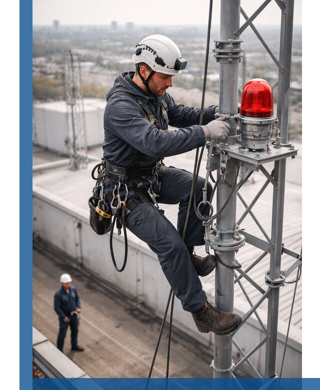 Монтаж заградительных огней и обслуживание объектов в Азове
