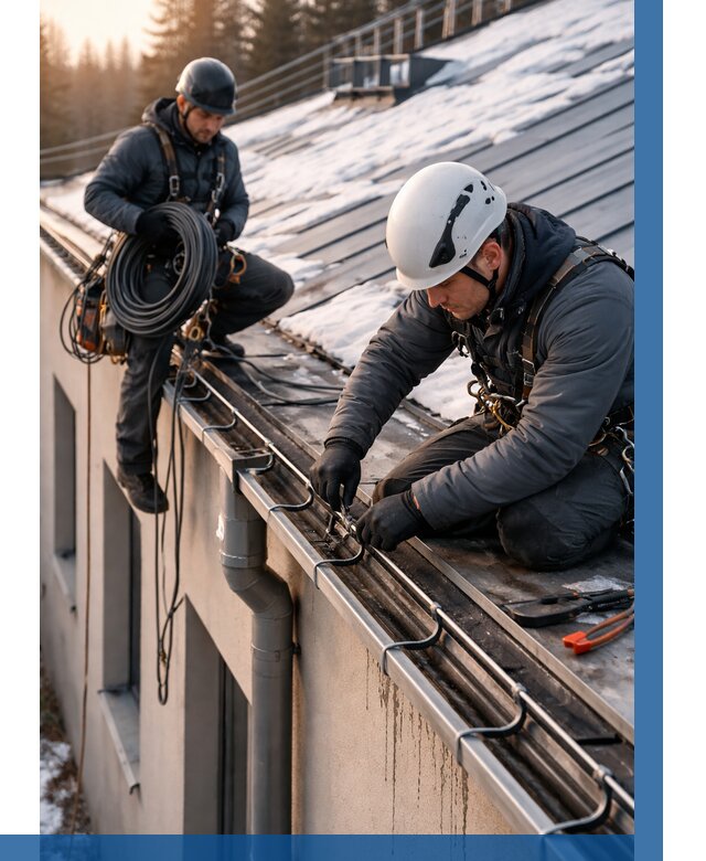 Монтаж греющего кабеля на кровле в Азове от 462 р. | ВЫСОТНИК-Азв