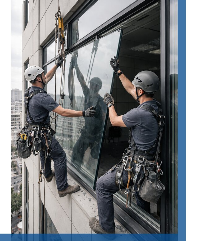 Замена стеклопакетов на высоте в Азове от 5648 р. | ВЫСОТНИК-Азв