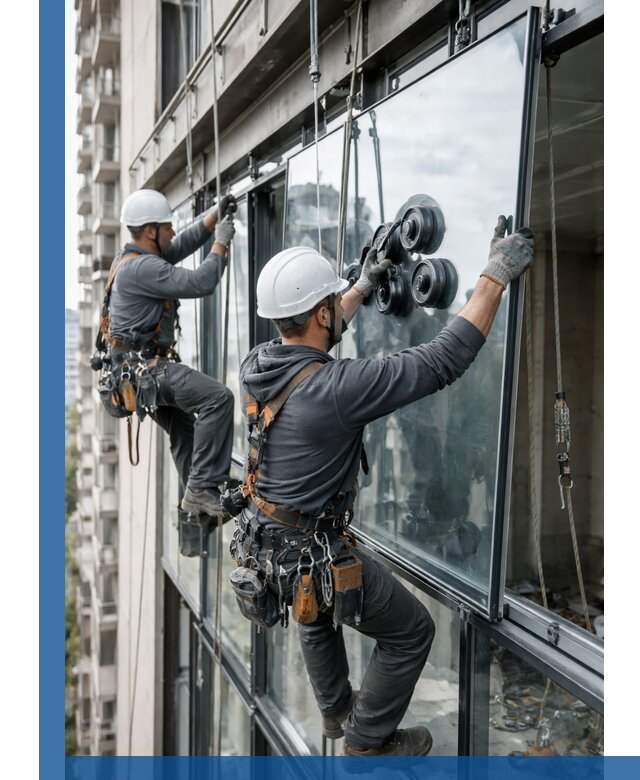 Витражное остекление фасадов и лоджий в Азове под ключ