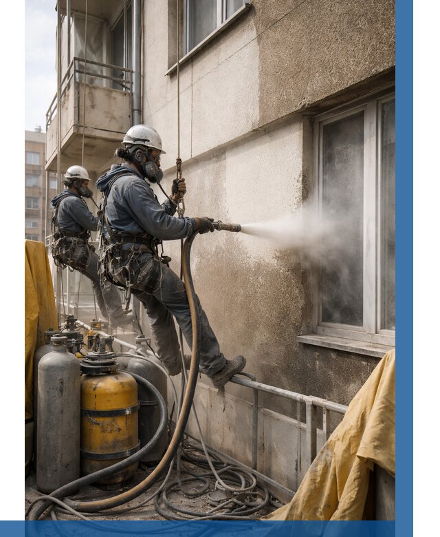 Пескоструйная очистка фасада в Азове от 667 р. | ВЫСОТНИК-Азв