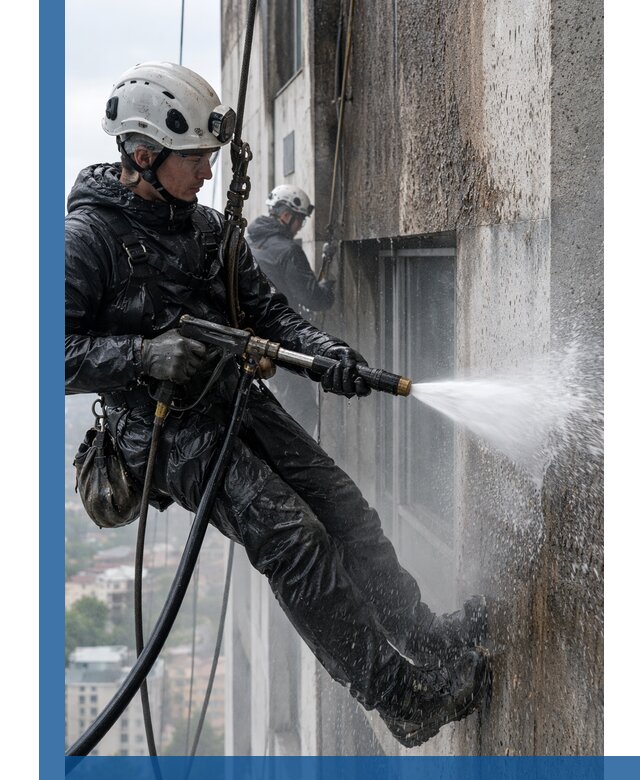 Гидроструйная очистка фасадов и конструкций в Азове