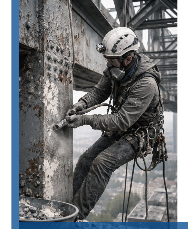 Удаление старой краски с металлических конструкций в Азове