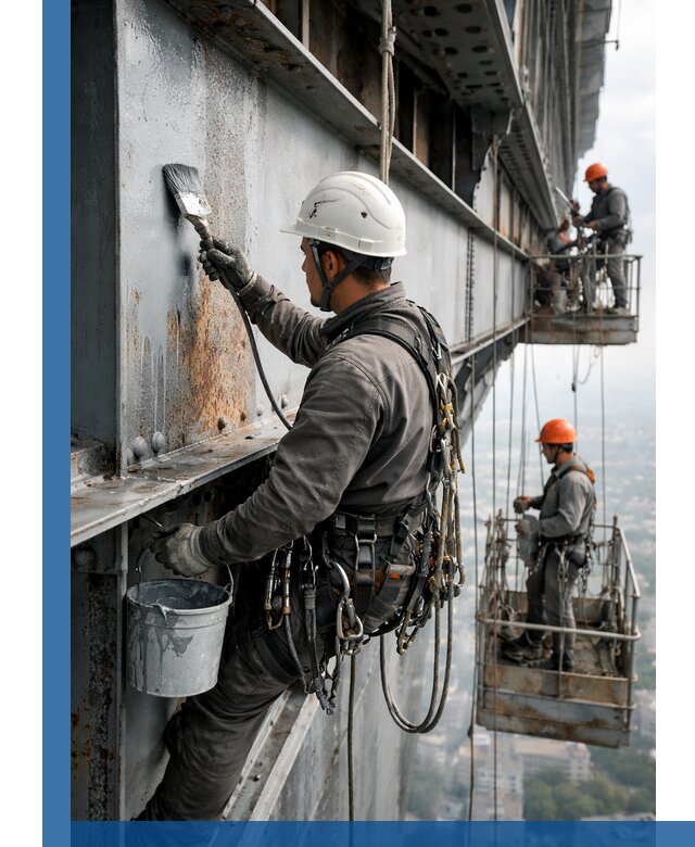 Покраска металлоконструкций на высоте в Азове профессионально