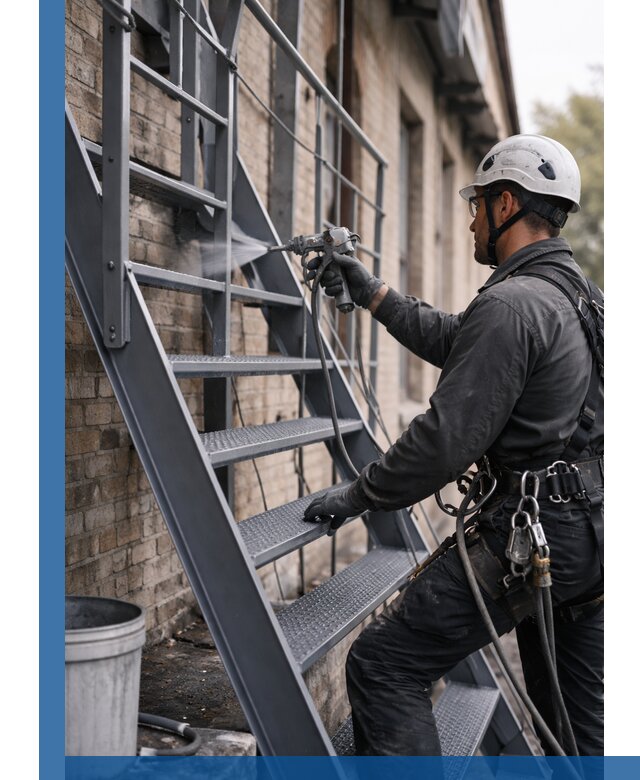 Покраска и антикоррозионная защита пожарных лестниц в Азове