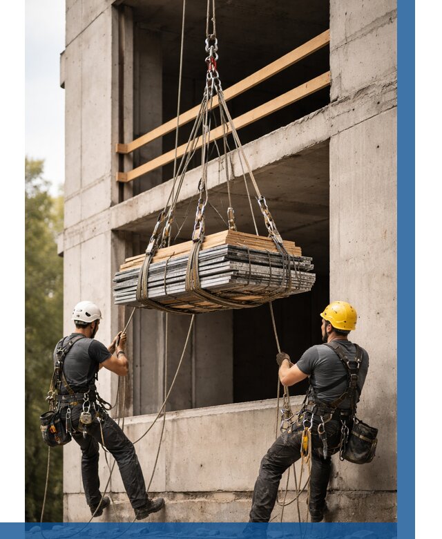 Подъем материала на этаж веревками в Азове от 1540 р. | ВЫСОТНИК-Азв