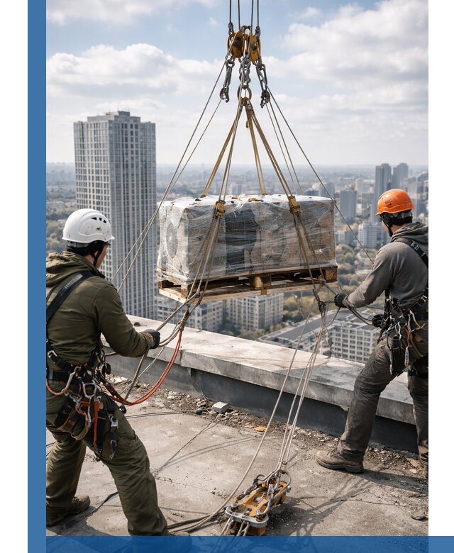 Подъем и монтаж крупногабаритных грузов на крышу в Азове