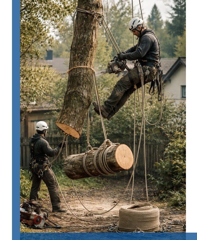 Валка деревьев частями в Азове, безопасно и аккуратно