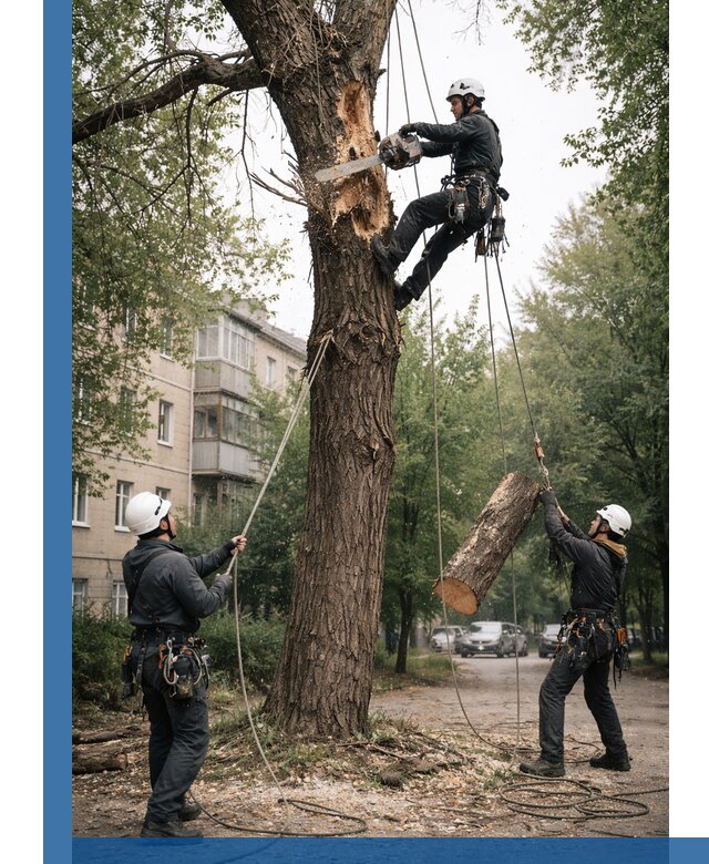 Срочное удаление аварийных деревьев в Азове с гарантией безопасности