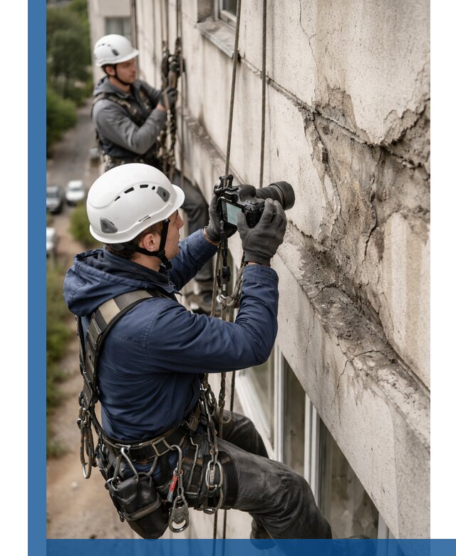 Фотофиксация дефектов фасада с высотной съемкой в Азове