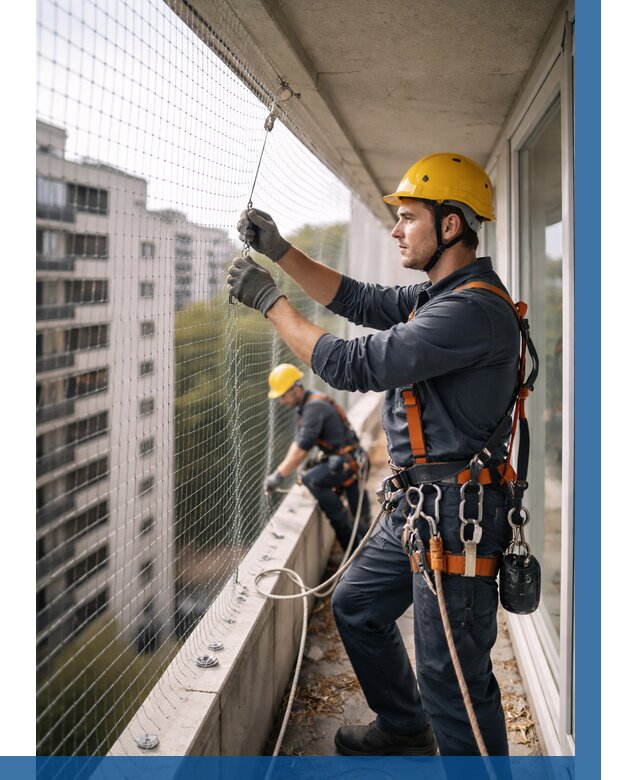 Монтаж сетки от птиц в Азове от 4621 р. | ВЫСОТНИК-Азв